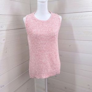 Lou Grey Variegated Pink Loose Knit Sweater S FREE SHIP